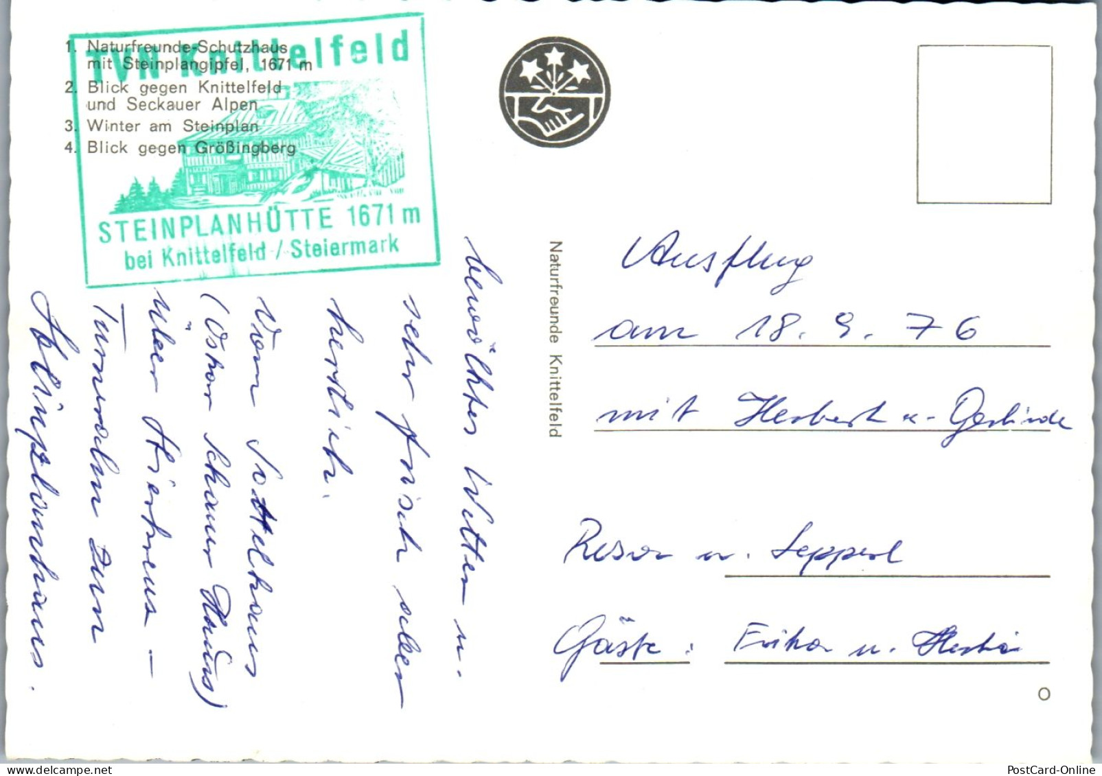 46744 - Steiermark - Knittelfeld , Steinplan Schutzhaus , Mehrbildkarte , Steinplanhütte - Nicht Gelaufen  - Knittelfeld