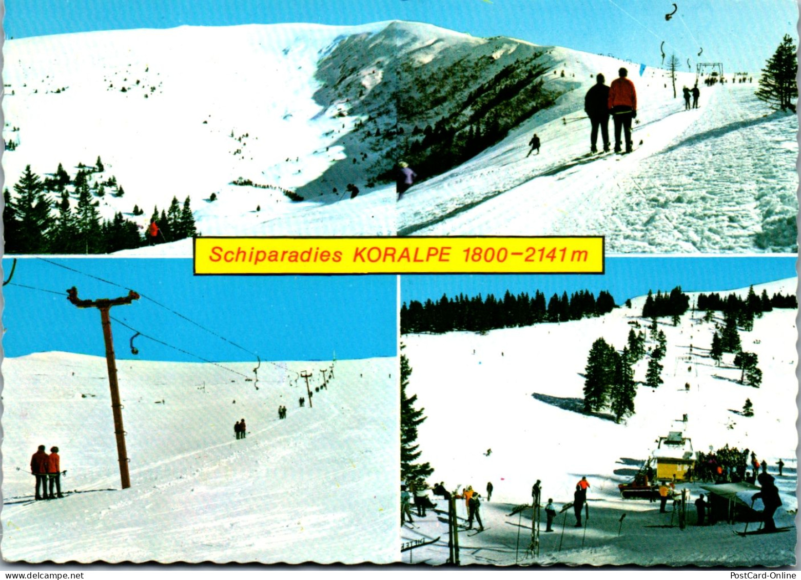 46732 - Steiermark - Koralpe , Ski , Mehrbildkarte , Erlenjochlift , Traußniglift , Wasserhanglift , Hipllift - N. Gel. - Deutschlandsberg