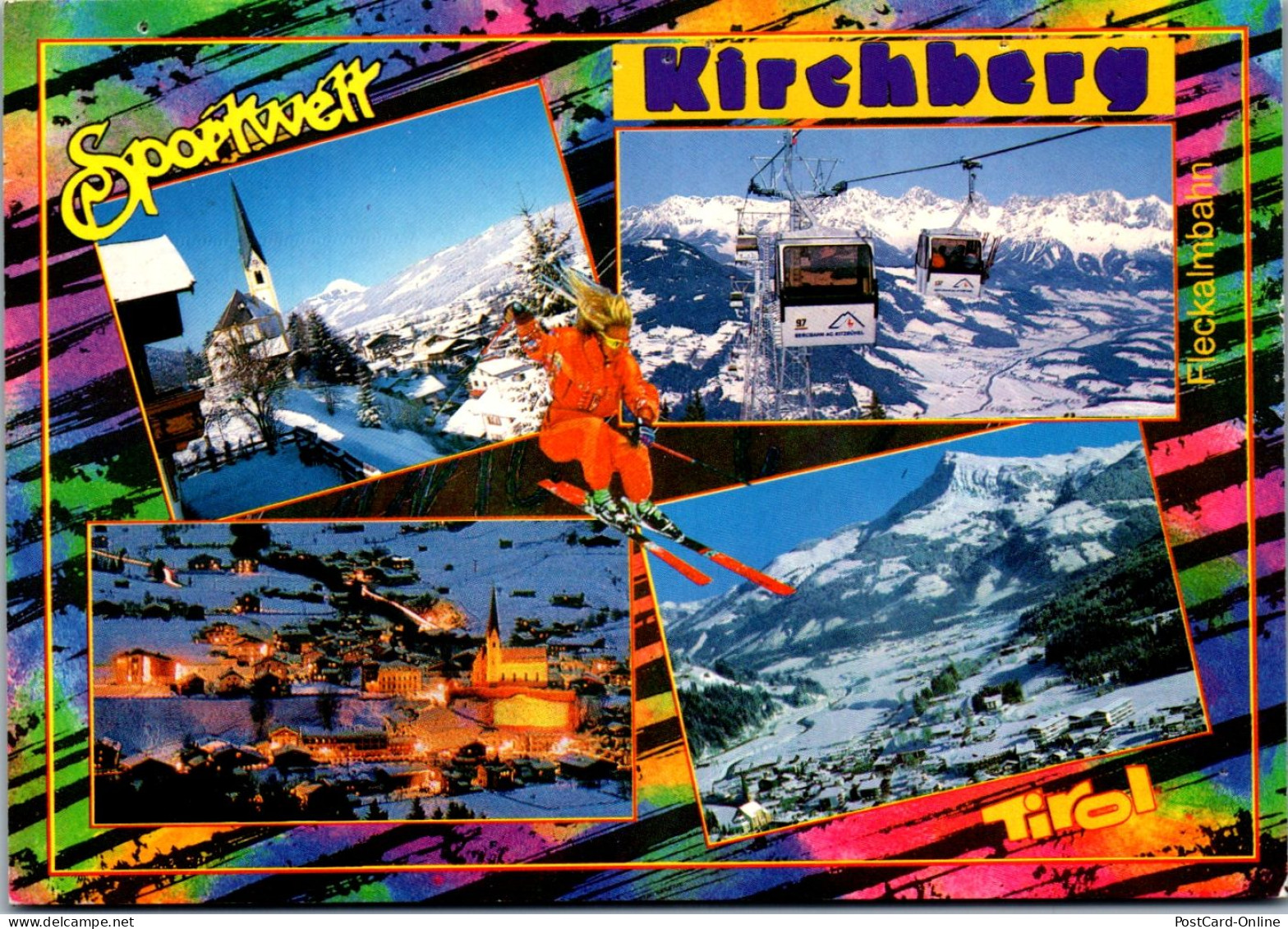 46683 - Tirol - Kirchberg , Fleckenbahnalm Zum Hahntenkamm , Kitzbüheler Horn , Mehrbildkarte - Gelaufen  - Kirchberg