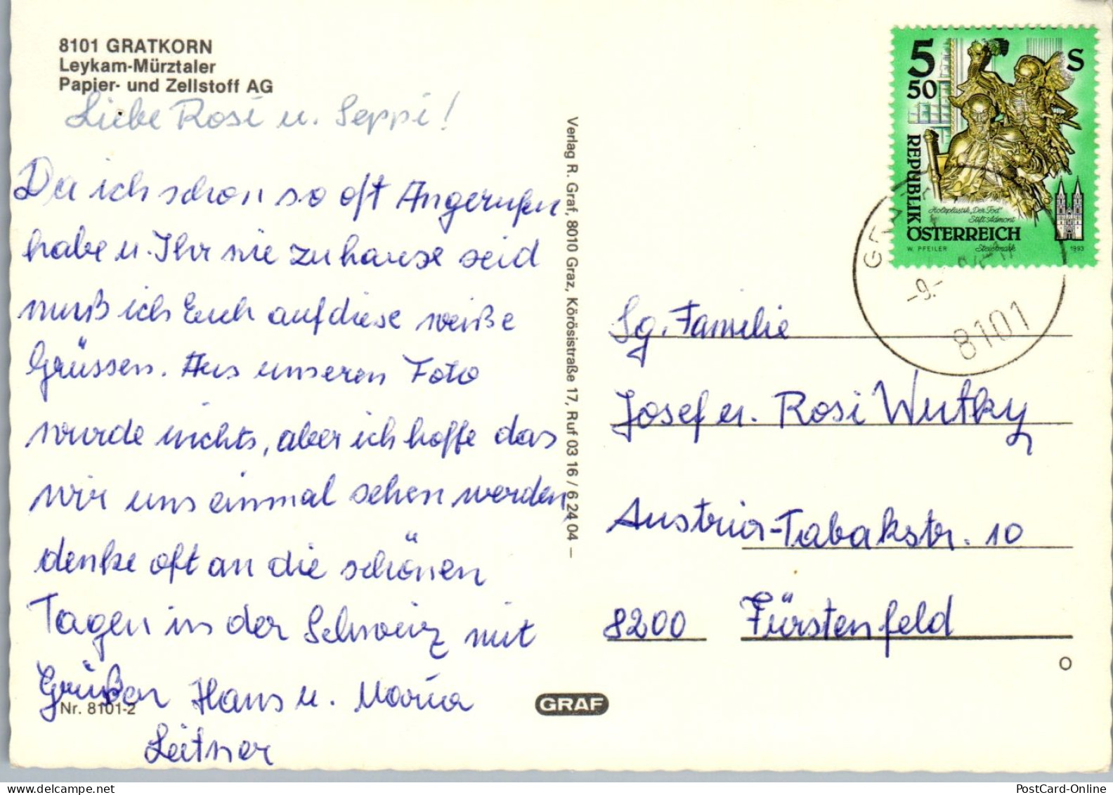 46620 - Steiermark - Gratkorn , Leykam Mürztaler Papier U. Zellstoff AG , Panorama - Gelaufen  - Gratkorn
