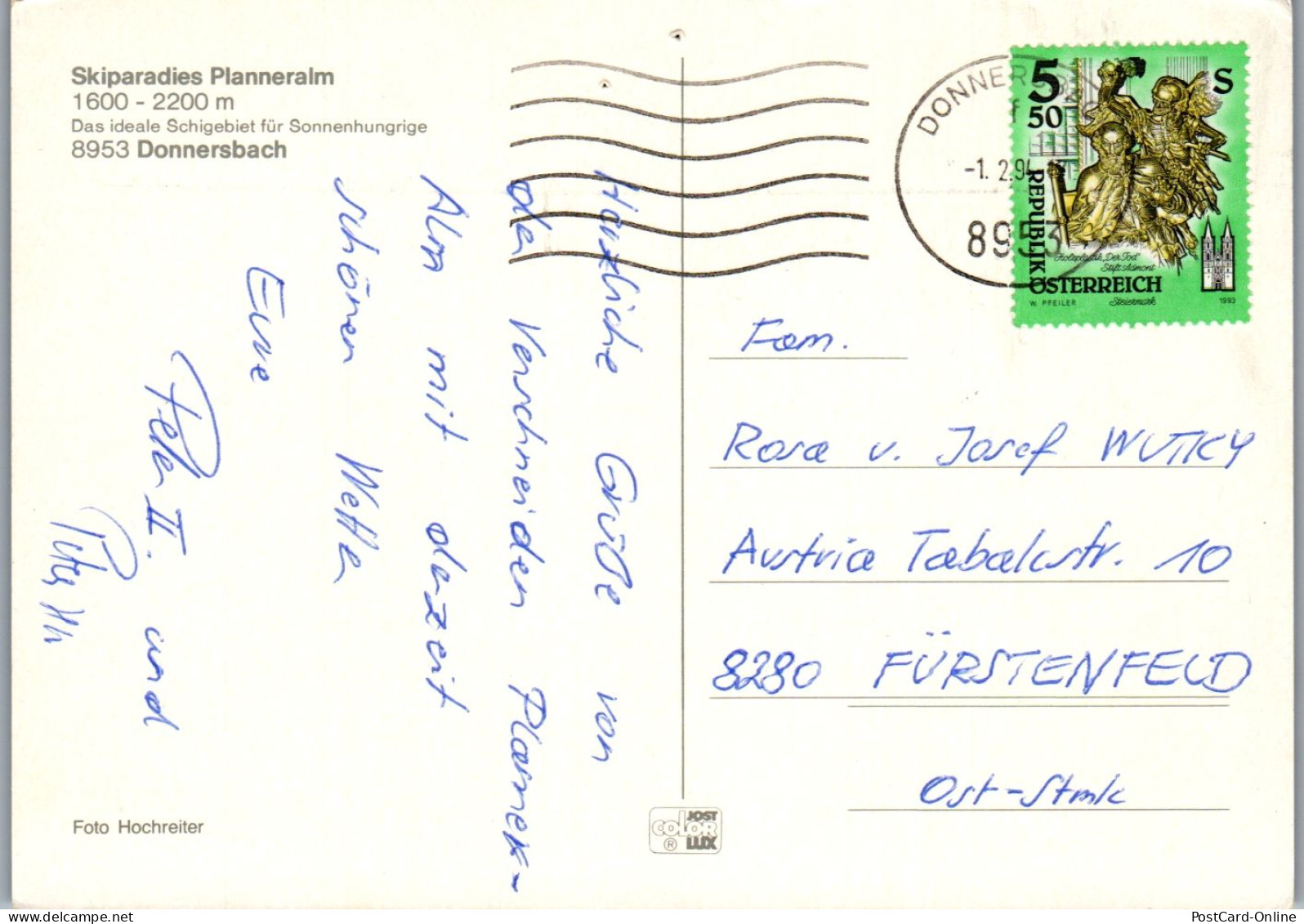 46616 - Steiermark - Donnersbach , Planneralm , Winter , Mehrbildkarte - Gelaufen 1994 - Donnersbach (Tal)