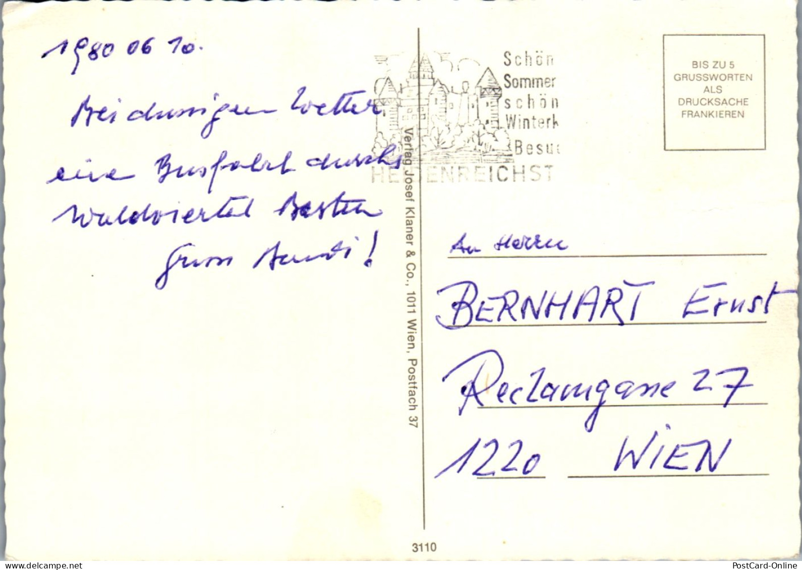 47151 - Niederösterreich - Heidenreichstein , Waldviertel , Seyfrieds , Hängender Stein , Gemeindeteich - Gelaufen 1980 - Gmünd