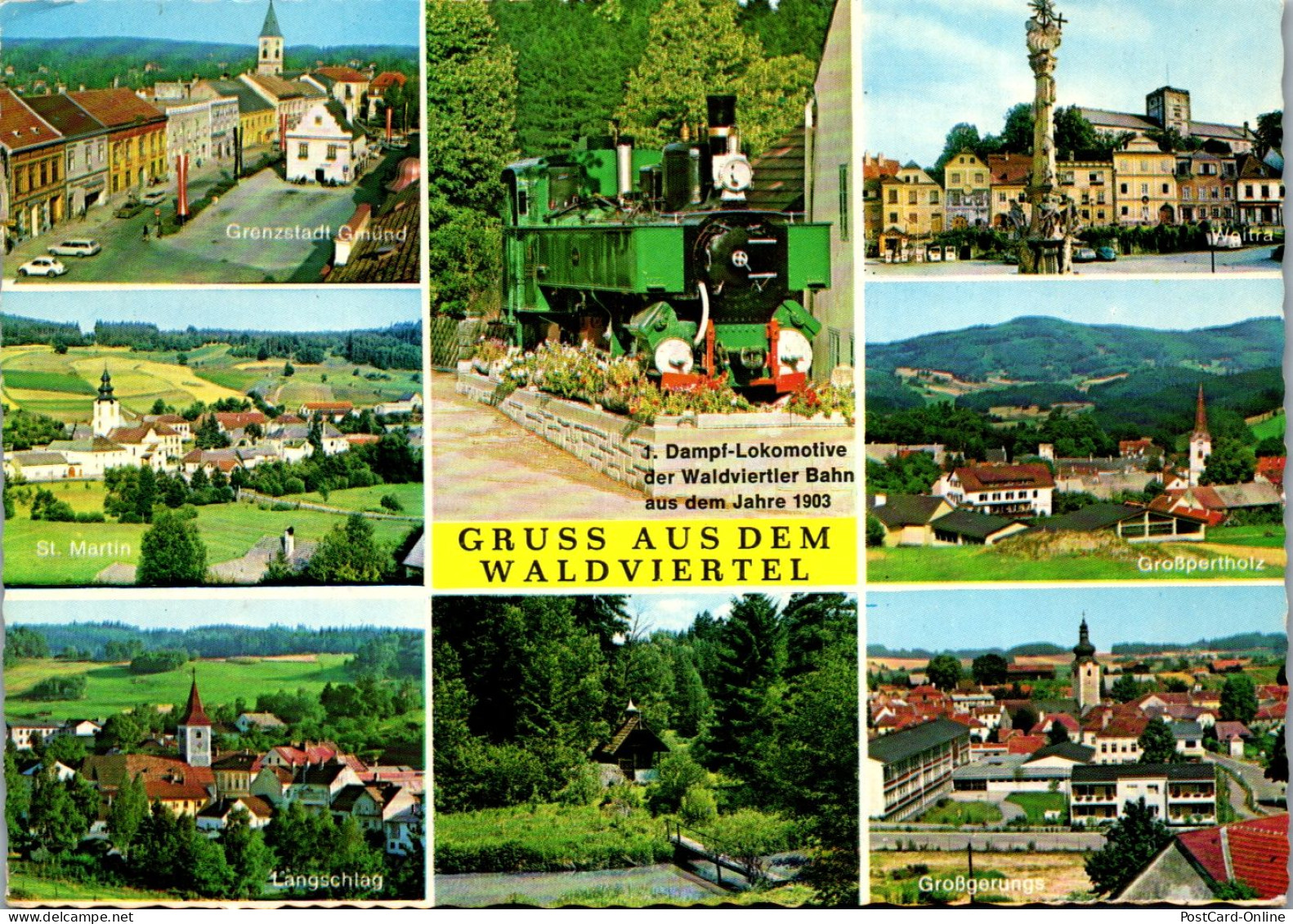 47143 - Niederösterreich - Waldviertel , Gmünd , St. Martin , Großgerungs , Großpertholz , Mehrbildkarte - Gelaufen 1975 - Zwettl