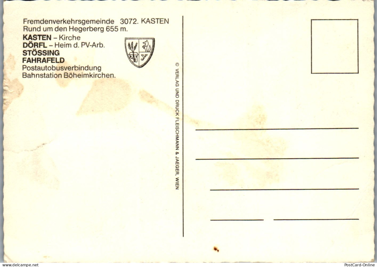 47133 - Niederösterreich - Kasten , Dörfl , Stössing , Fahrafeld , Mehrbildkarte - Nicht Gelaufen  - St. Pölten