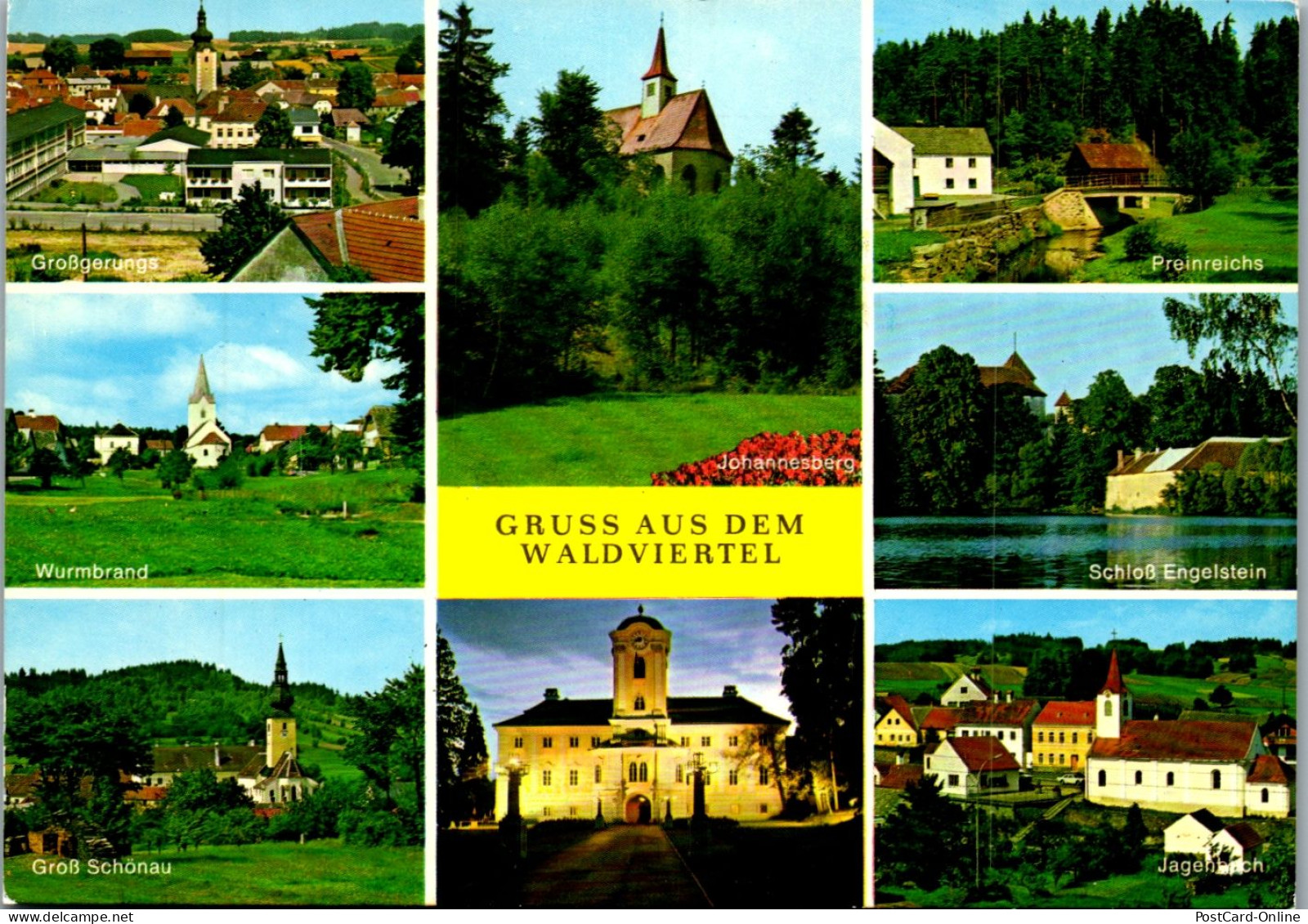 47136 - Niederösterreich - Waldviertel , Großgerungs , Wurmbrand , Preinreichs , Jagenbach , Mehrbildkarte - Gel. 1986 - Zwettl