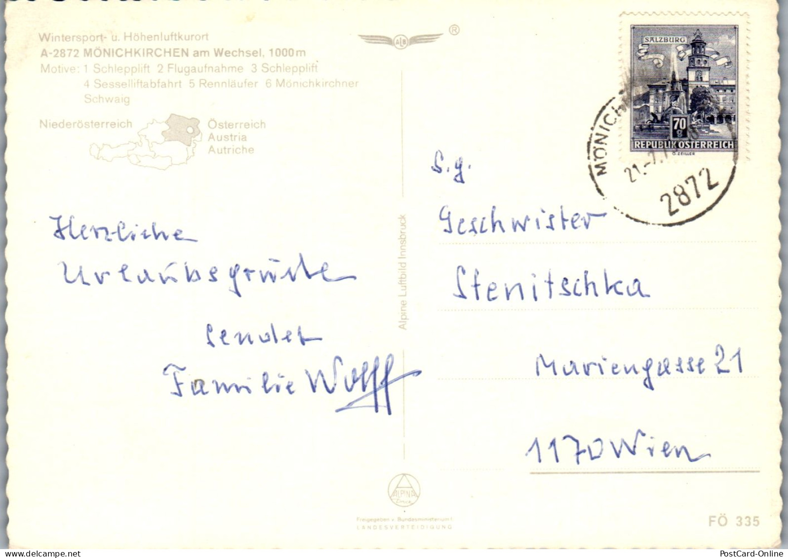 47087 - Niederösterreich - Mönichkirchen , Am Wechsel , Schwaig , Mehrbildkarte - Gelaufen  - Neunkirchen