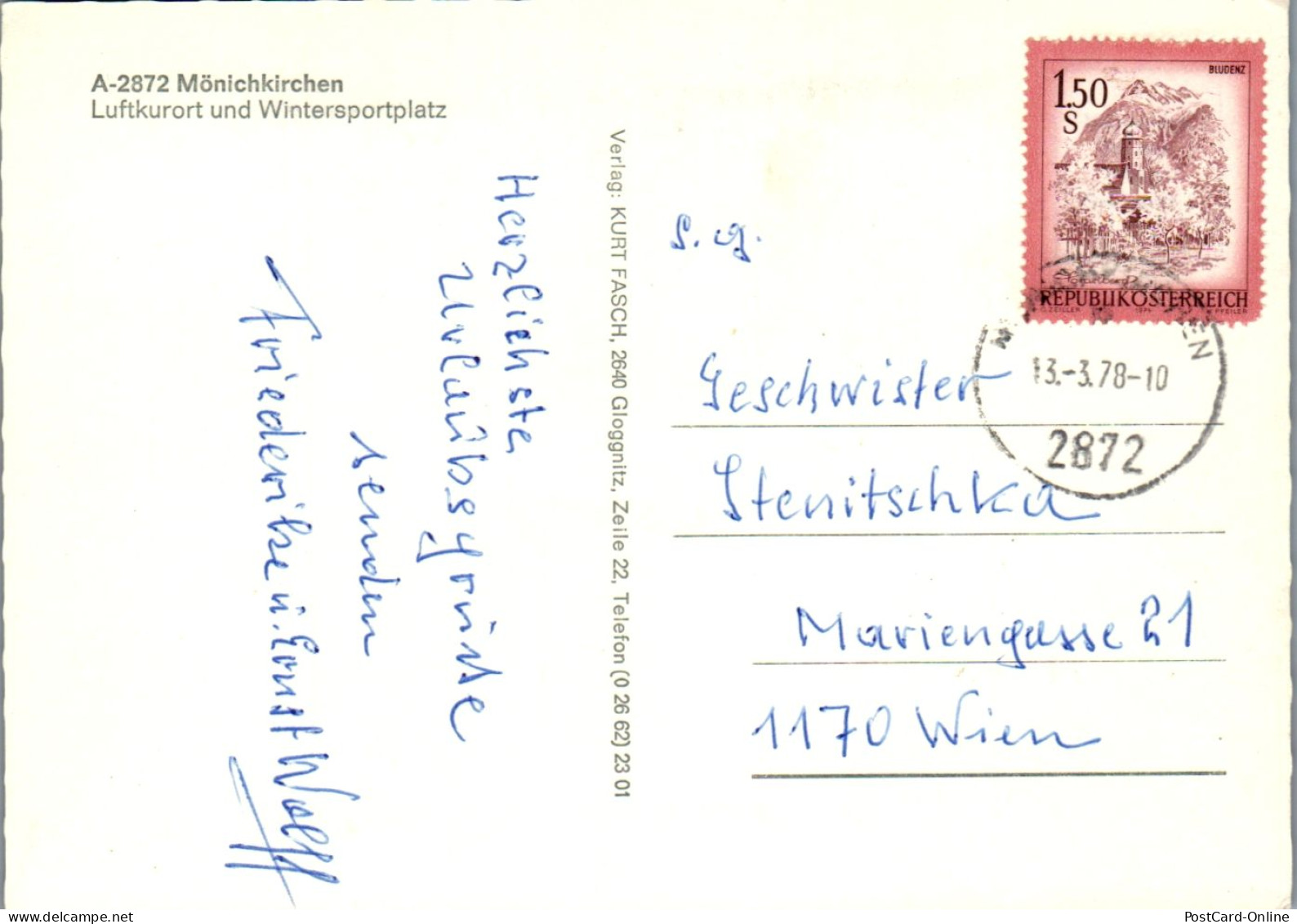 47089 - Niederösterreich - Mönichkirchen , Am Wechsel , Mehrbildkarte - Gelaufen 1978 - Neunkirchen