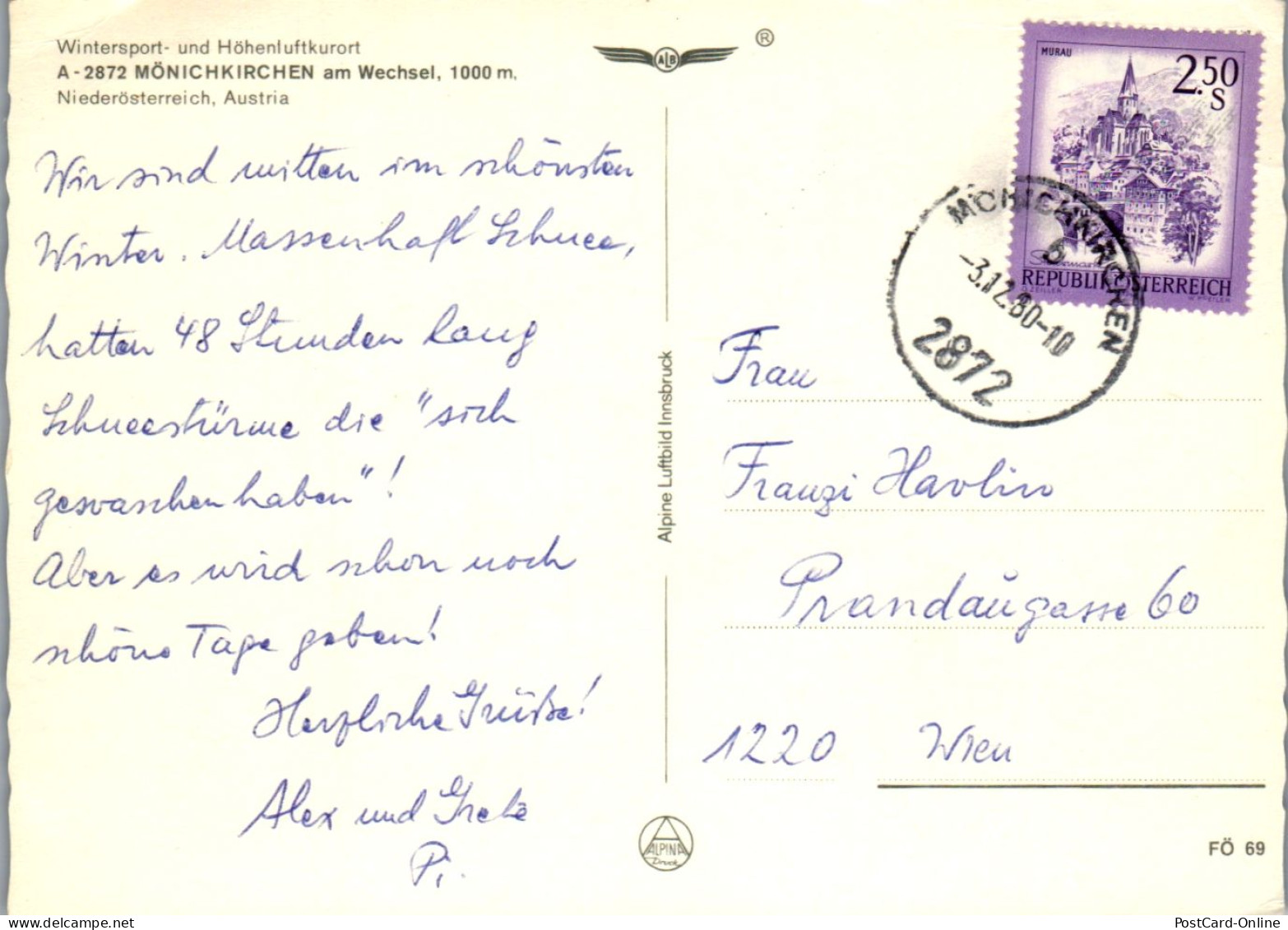 47073 - Niederösterreich - Mönichkirchen , Wechsel , Mehrbildkarte - Gelaufen 1980 - Neunkirchen