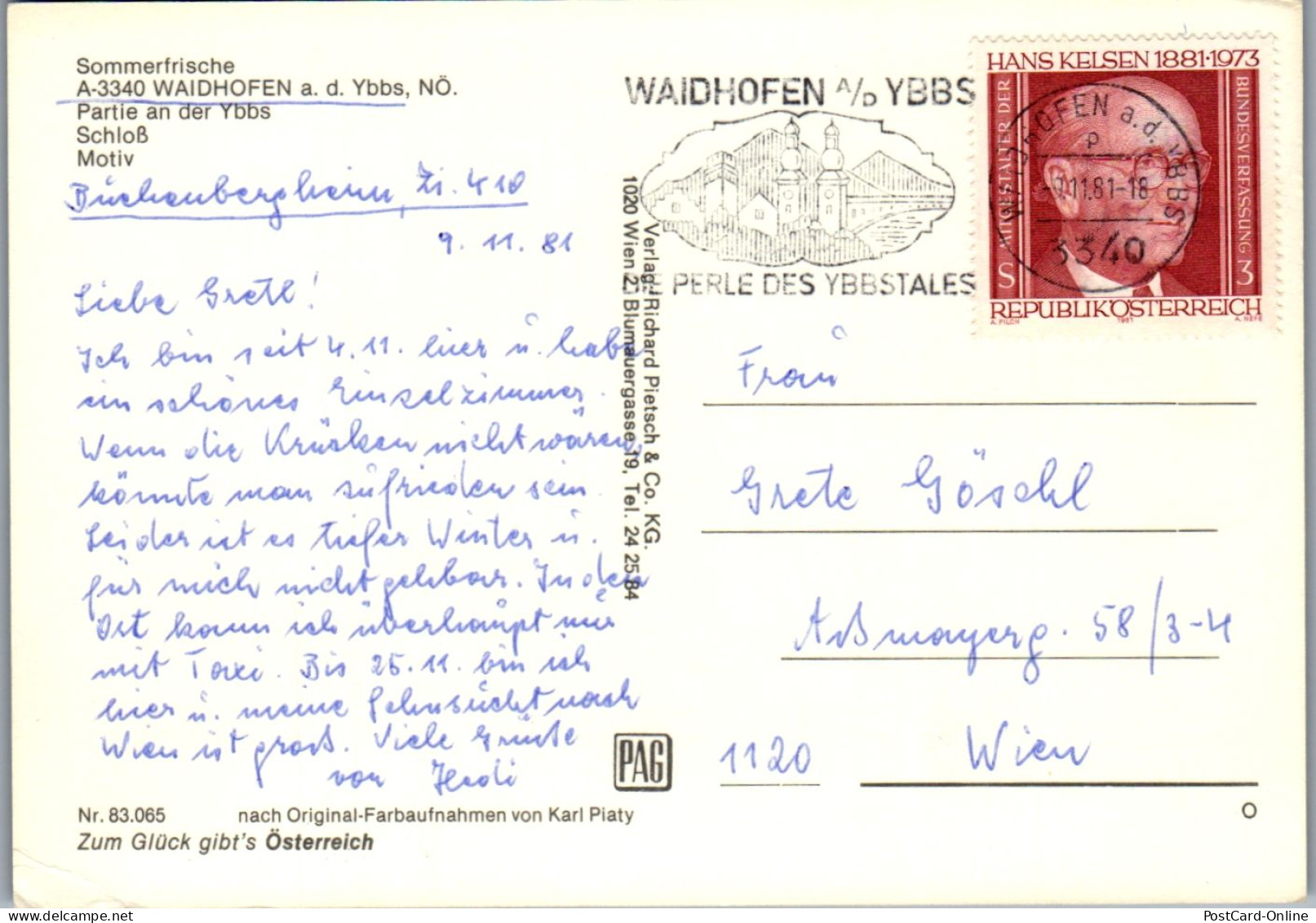 47067 - Niederösterreich - Waidhofen An Der Ybbs , Partie An Der Ybbs , Schloß , Mehrbildkarte - Gelaufen 1981 - Waidhofen An Der Ybbs