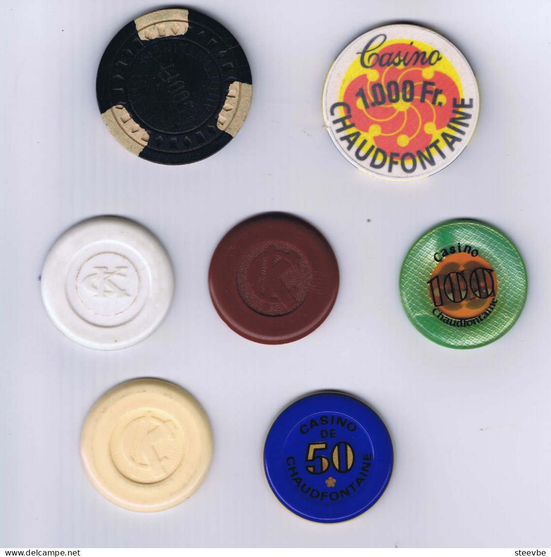 Chaudfontaine Casino Chip Jeton Set 7 Belgium Belgique België - Casino