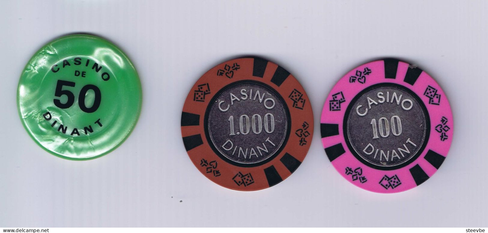 Dinant Casino Chip Fiche Set 3 Belgium Belgique België - Casino