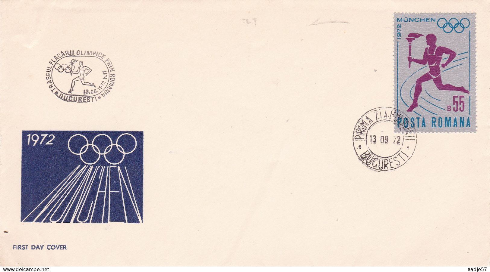 Roumanie Romania  Munich FDC - Ringen