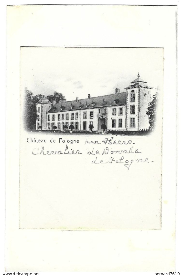 Belgique  -  Heers  - Le Chateau De Fologne  -  Chevalier  De Wonne  De Fologne - Heers