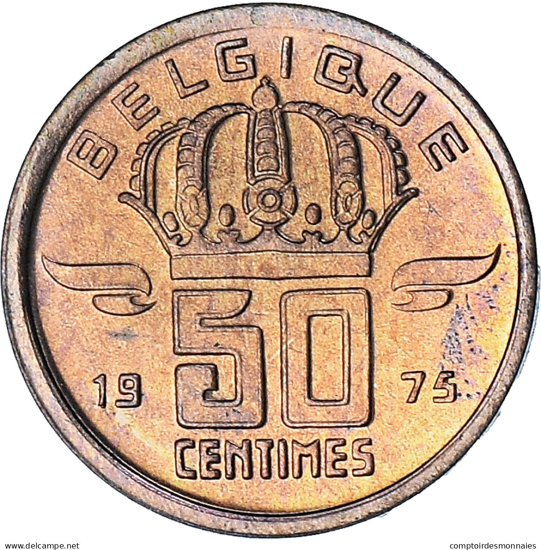 Belgique, Baudouin I, 50 Centimes, 1975, FDC, Bronze, KM:144 - 50 Cent