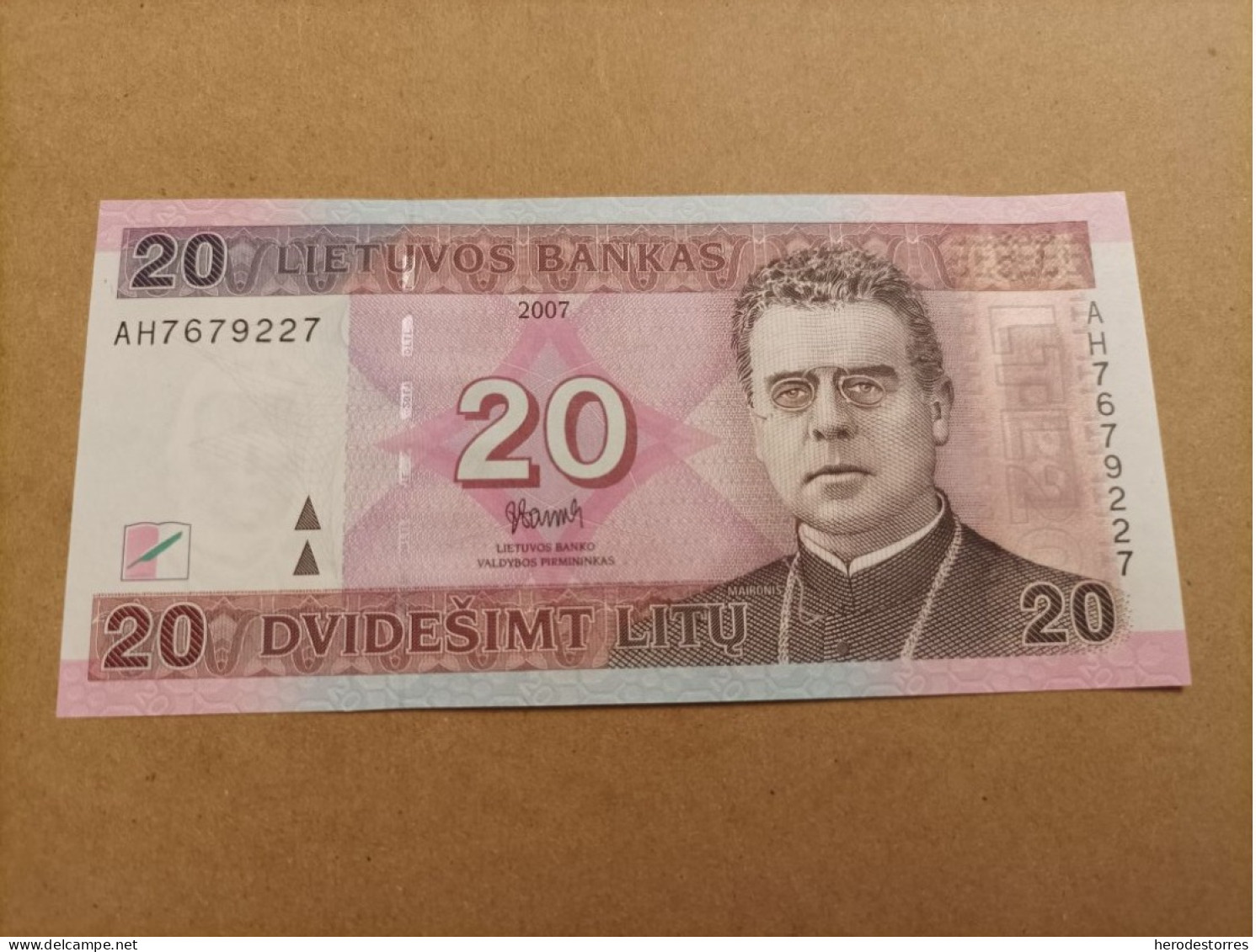 Billete De Lituania De 20 Litas, Año 2007, UNC - Lituania