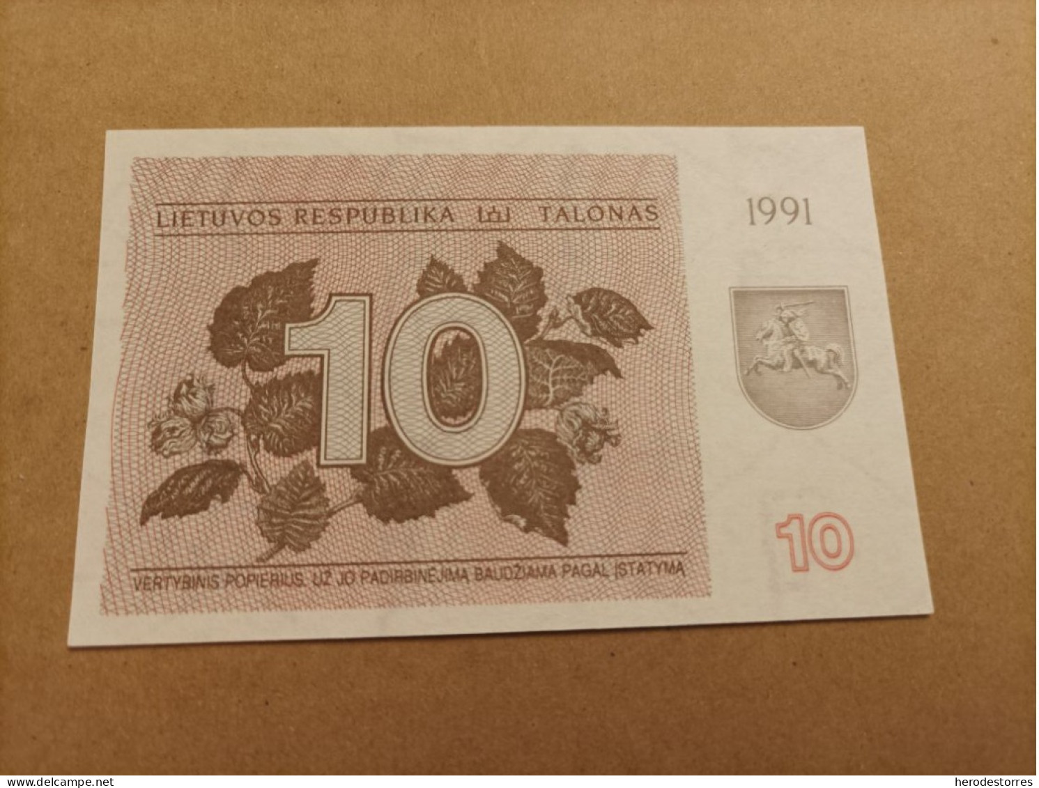 Billete De Lituania De 10 Talonas, Año 1991, UNC - Lituanie