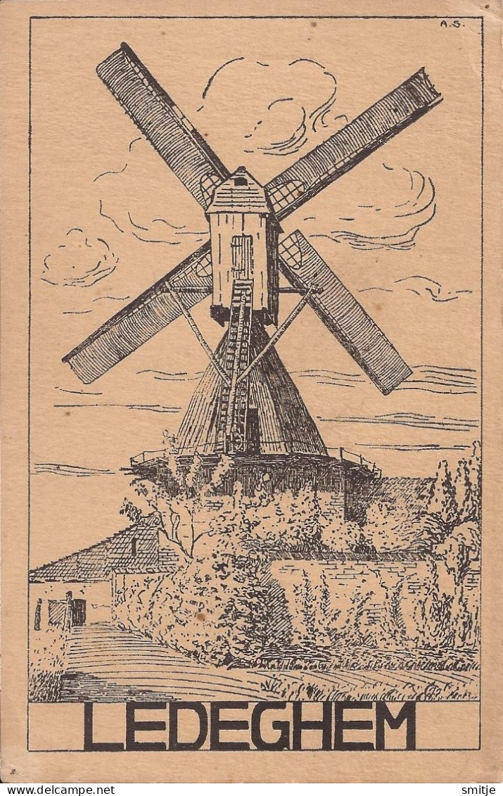 LEDEGHEM LEDEGEM - OORLOG 1914-1918 - DE MOLEN - PENTEKENING V.E. DUITSE SOLDAAT - KUNSTANSTALT HOFFMANN DRESDEN - Ledegem