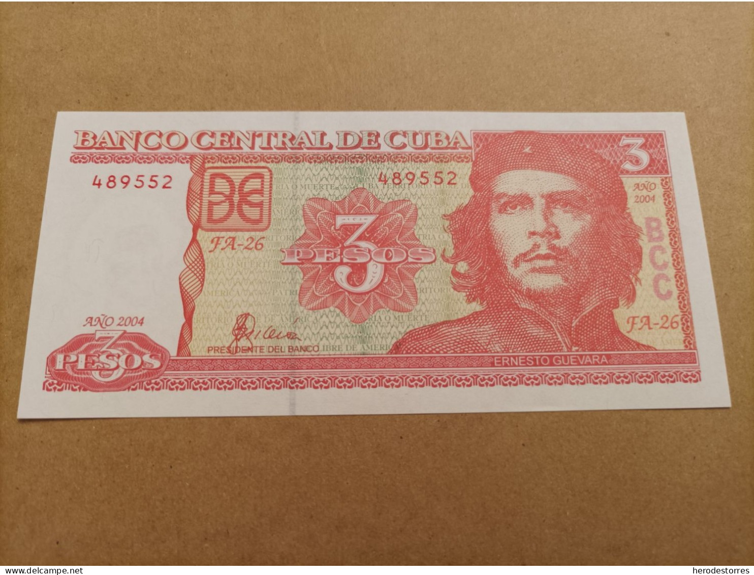 Billete De Cuba De 3 Pesos, Año 2004, UNC - Cuba
