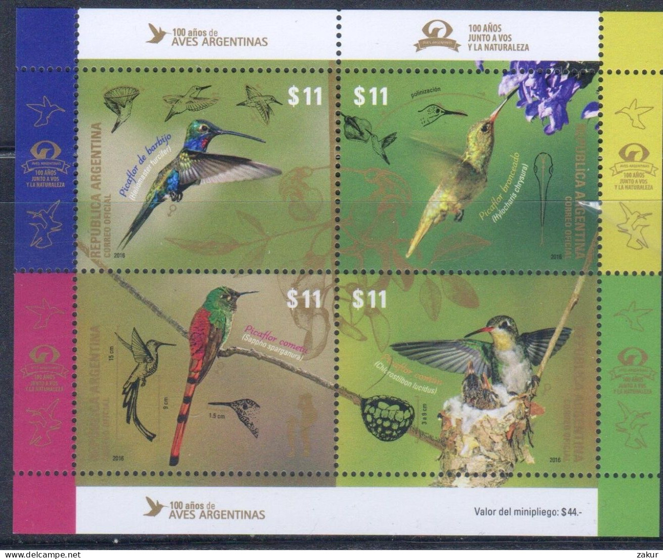 Argentina - HB Aves Argentina - Colibríes - Unused Stamps