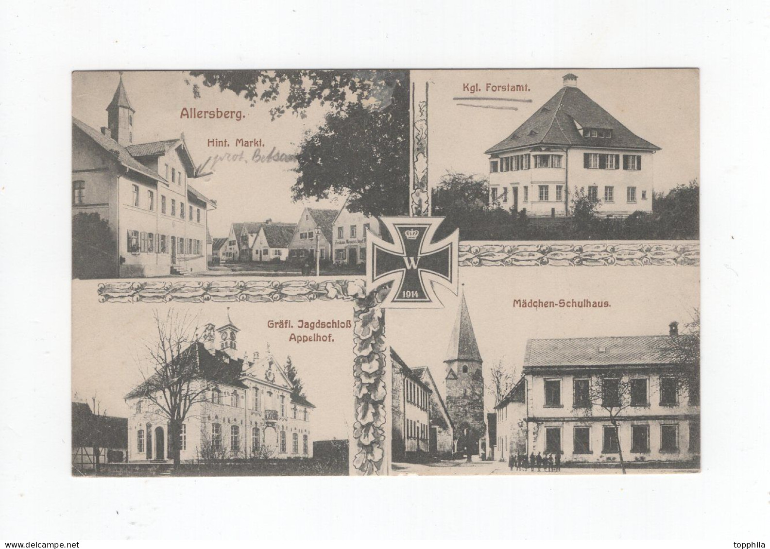 1918 Bayern Markt Allersberg (Lkr Roth) Mehrbilder Fotokarte Mit Hint. Markt, Forsthaus, Jagdschloss, Schulhaus - Allersberg