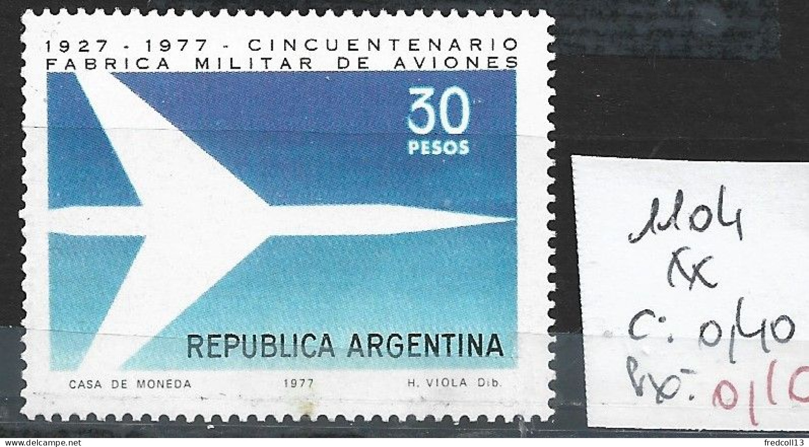 ARGENTINE 1104 ** Côte 0.40 € - Neufs