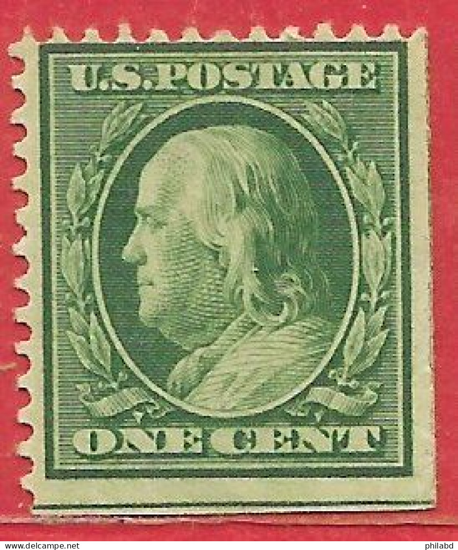 Etats-Unis D'Amérique N°167 1c Vert 1908-09 (*) - Nuovi