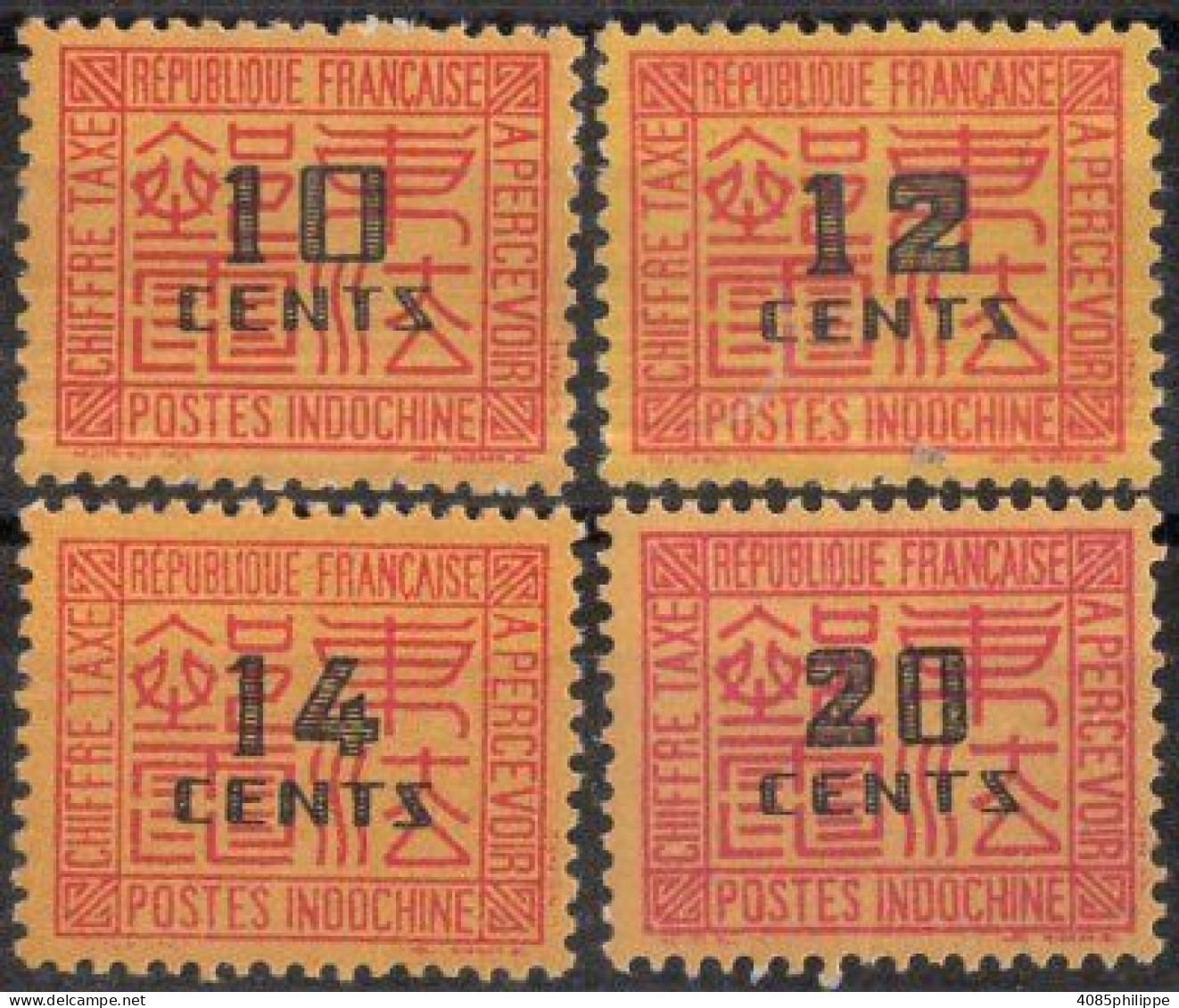 INDOCHINE Timbres-Taxe N°67** à 69** & 71** Neufs Sans Charnières TB Cote : 3€75 - Timbres-taxe