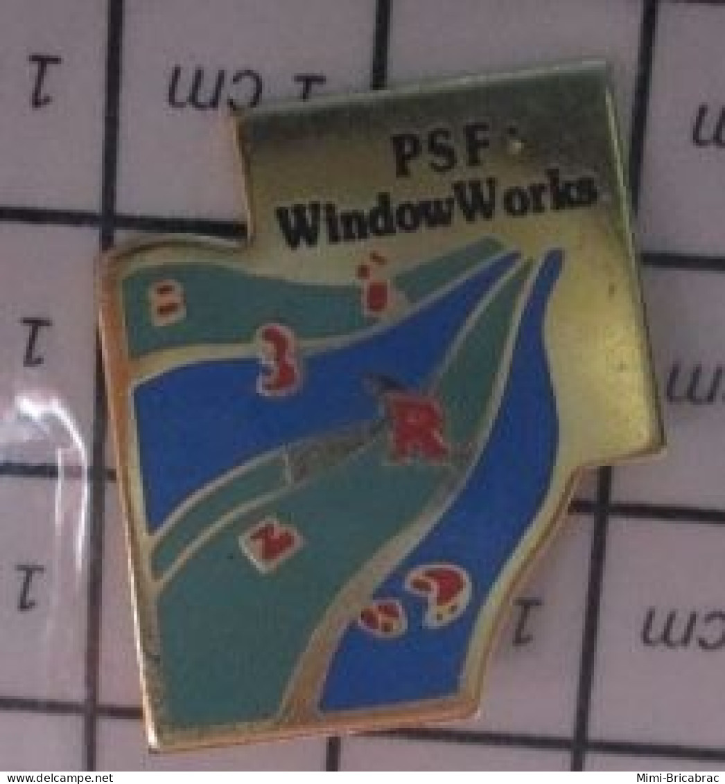 1012B  Pin's Pins / Beau Et Rare / INFORMATIQUE / PSF WINDOW WORKS - Informatique