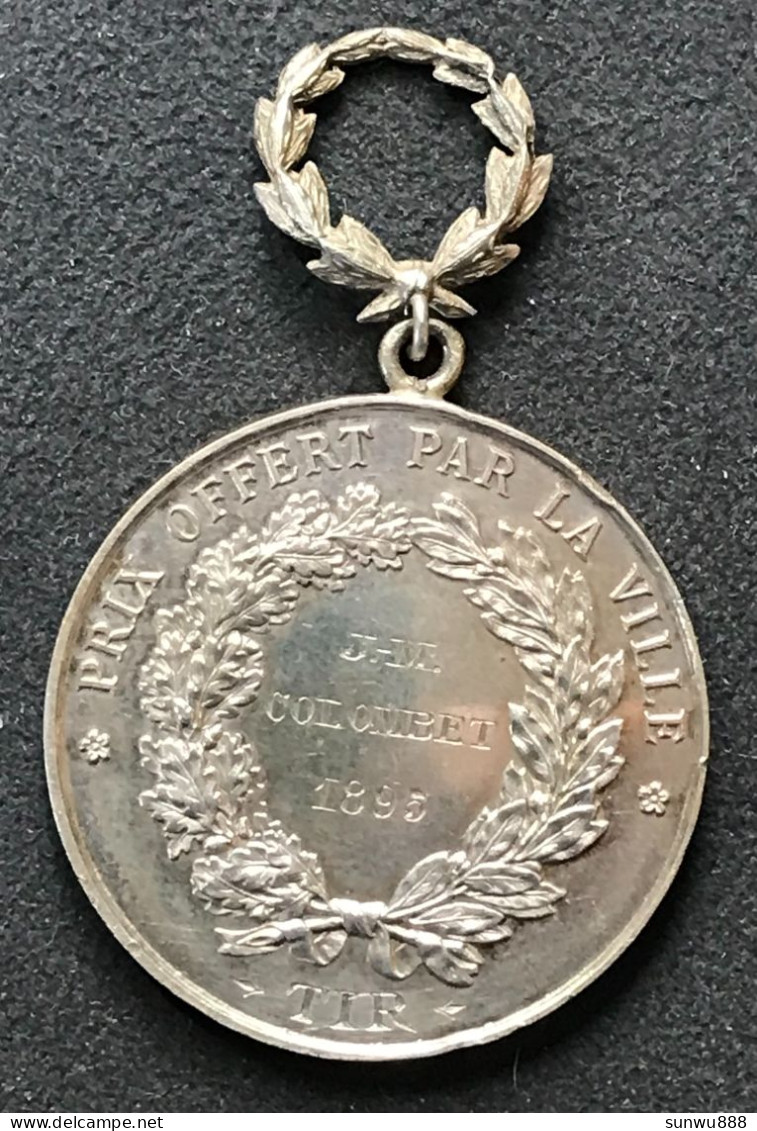 République Française - Ville De Saint Etienne 1895 - Prix Tir à J M Colombet (métal Argenté) - Autres & Non Classés