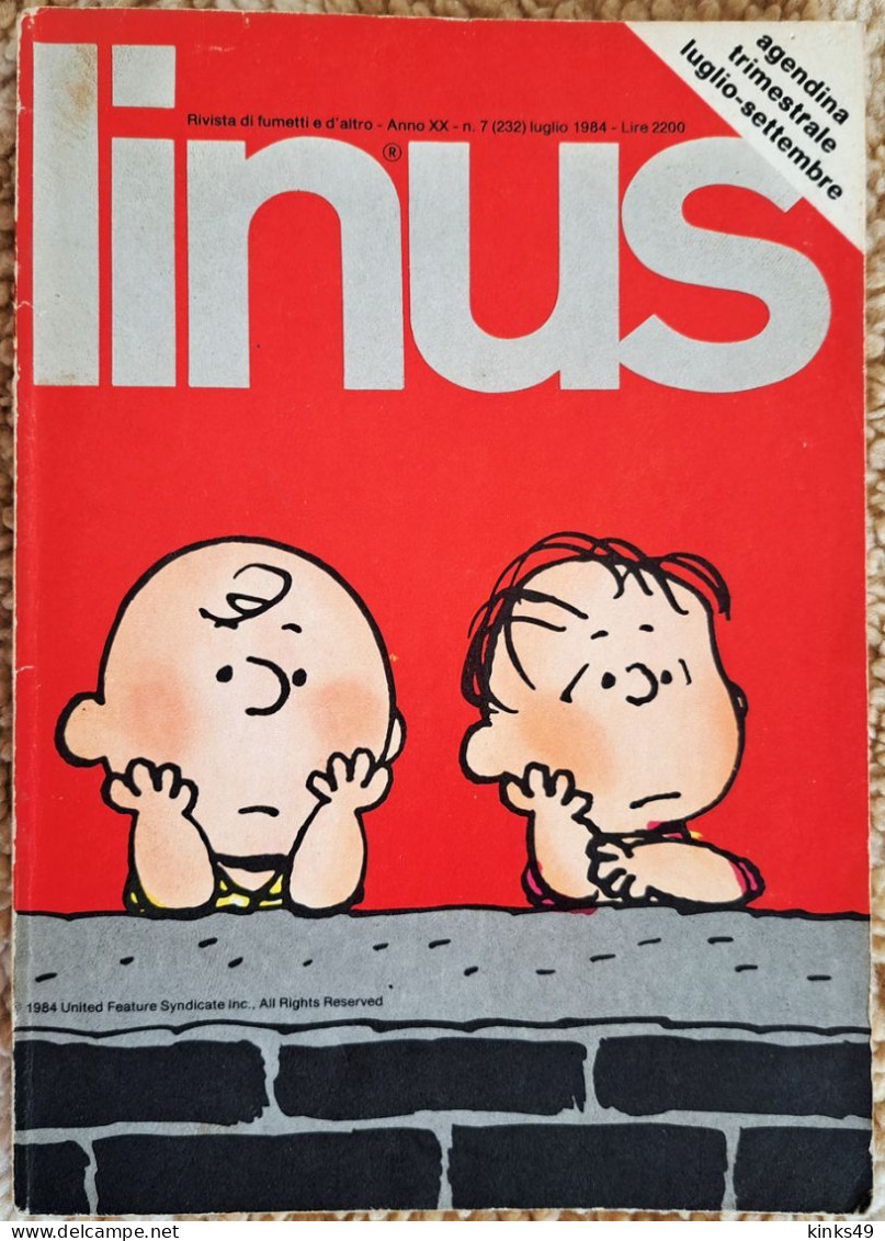 M455> LINUS N° 7 LUGLIO 1984 = Vedi Foto Del SOMMARIO Per Gli Argomenti - First Editions