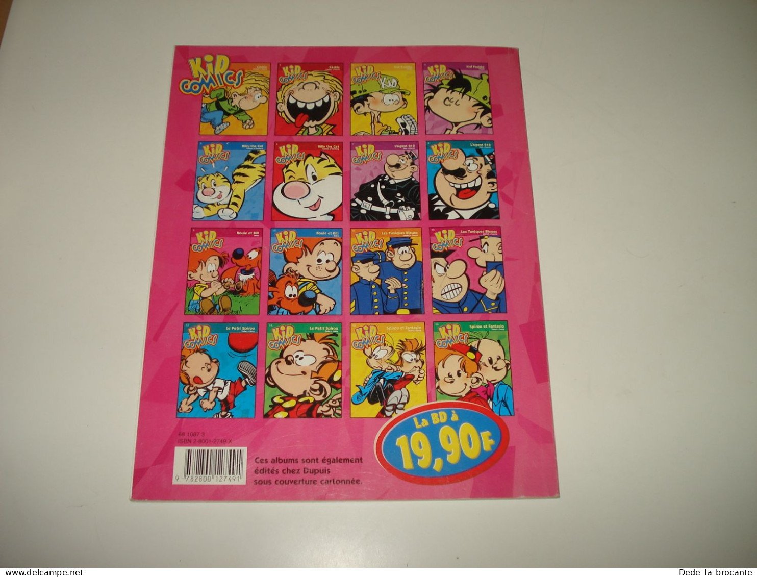 C53 / Lot de 5 BDs - Coll. Kid Comics - Tuniques , Agent 212 , Spirou..... 1998