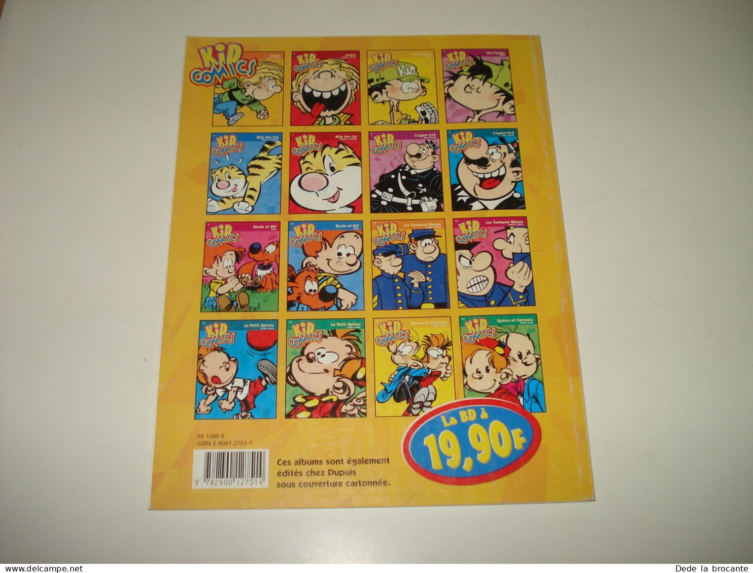 C53 / Lot de 5 BDs - Coll. Kid Comics - Tuniques , Agent 212 , Spirou..... 1998