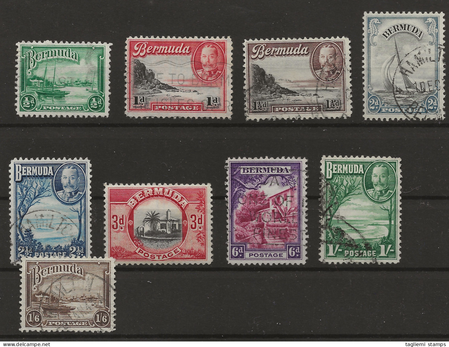 Bermuda, 1936, SG  98 - 106, Complete Set, Used (3d Mint Hinged) - Bermuda