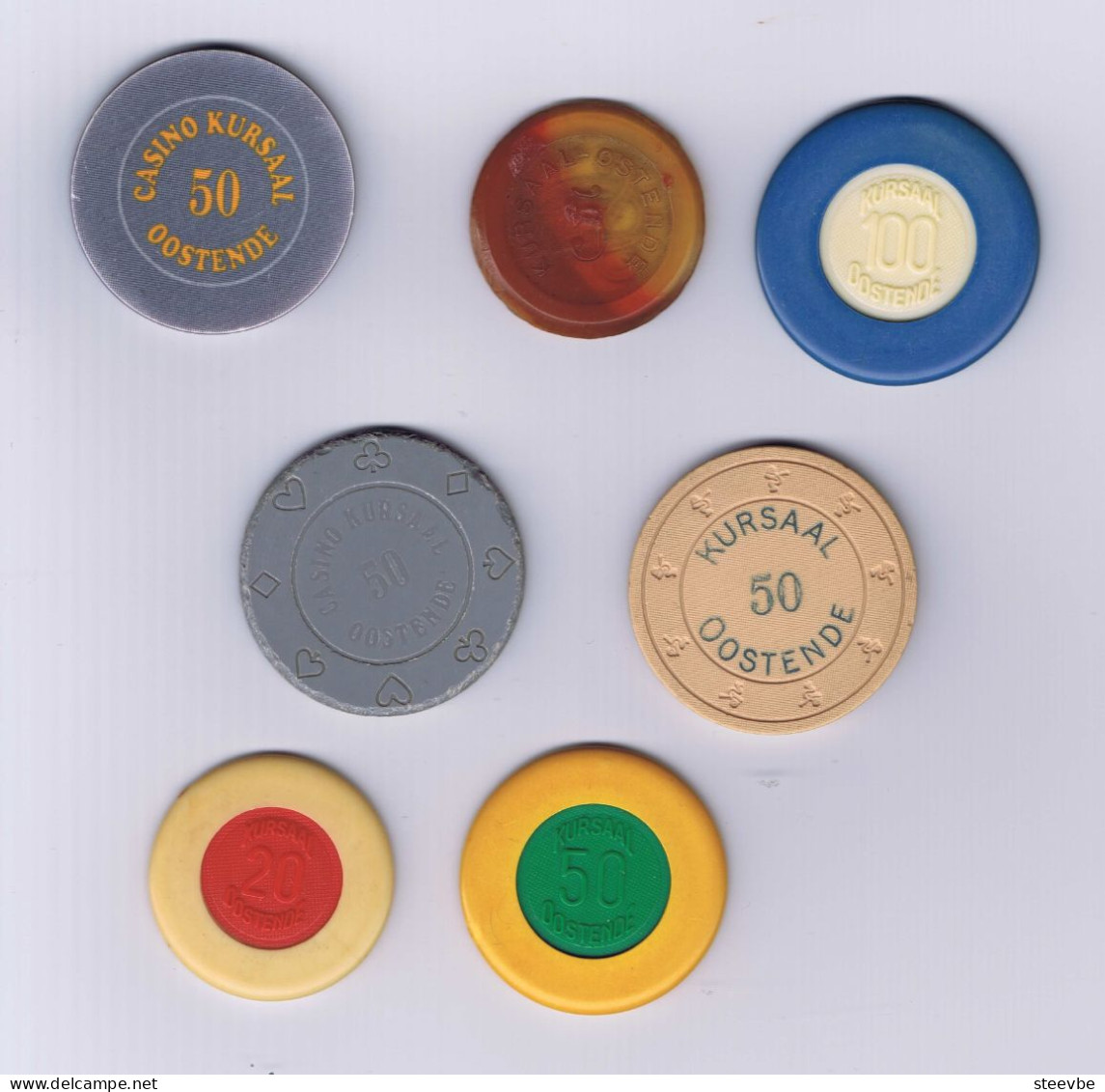 Oostende Casino Chip Fiche Jeton Set 7 Belgium België Belgique - Casino