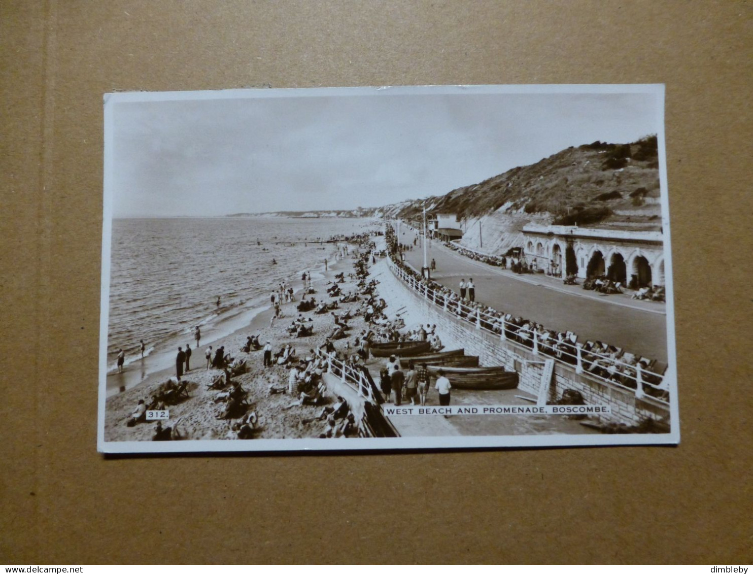 West Beach And Promenade , Boscombe  1954 (9702) Map In Arched - Bournemouth (from 1972)