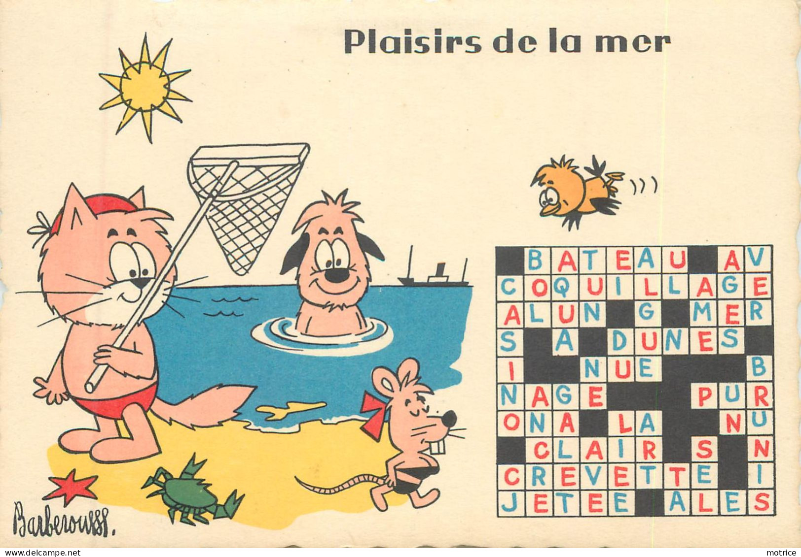 BARBEROUSSE  (illustrateur) - Lot De Neuf  Cartes Mots Croisés (Humour-Service à Sartrouville). - Barberousse