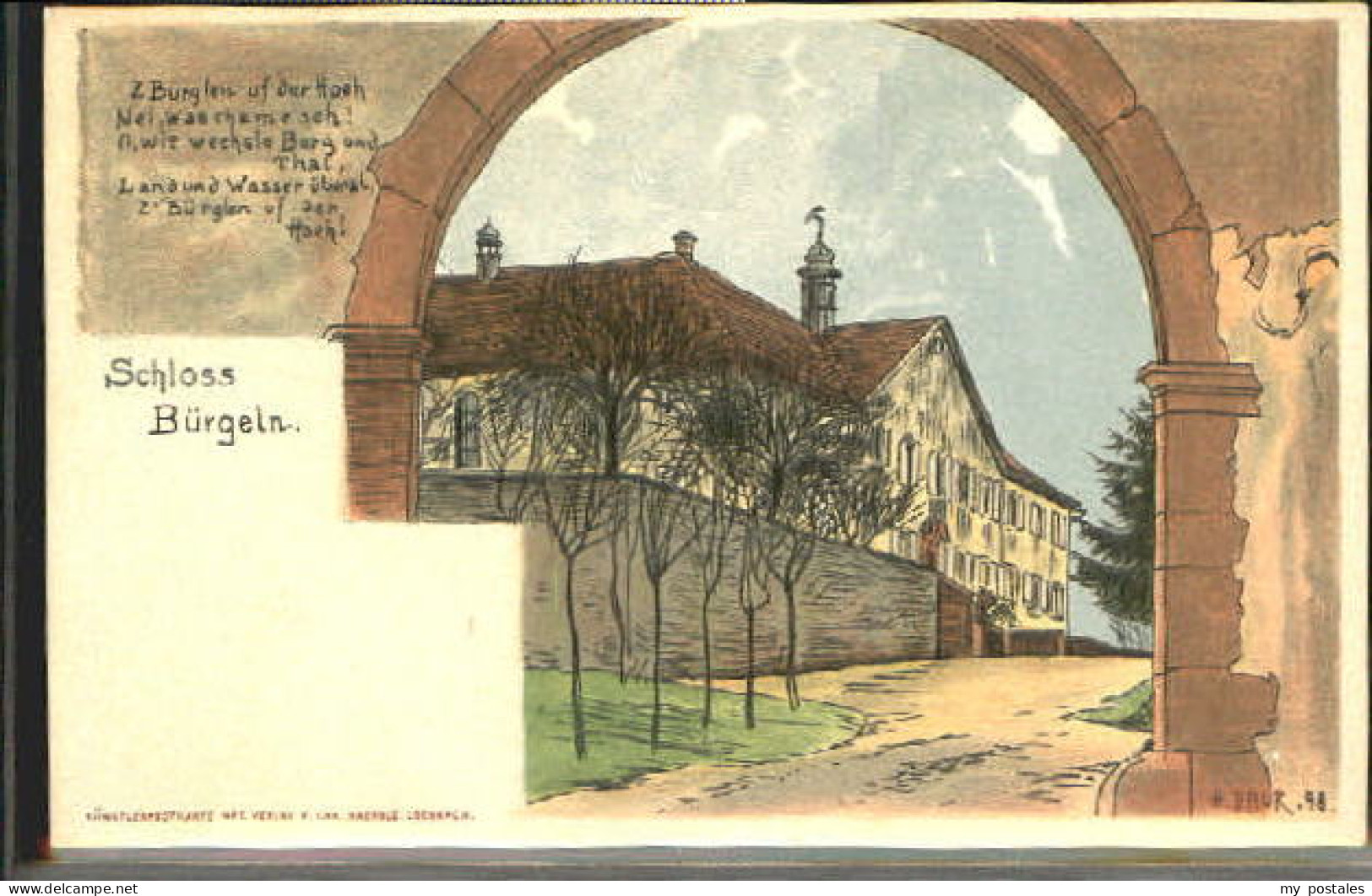 70087184 Schloss Buergeln Schloss Buergeln KuenstlerH. Daur Ungelaufen Ca. 1900  - Kandern