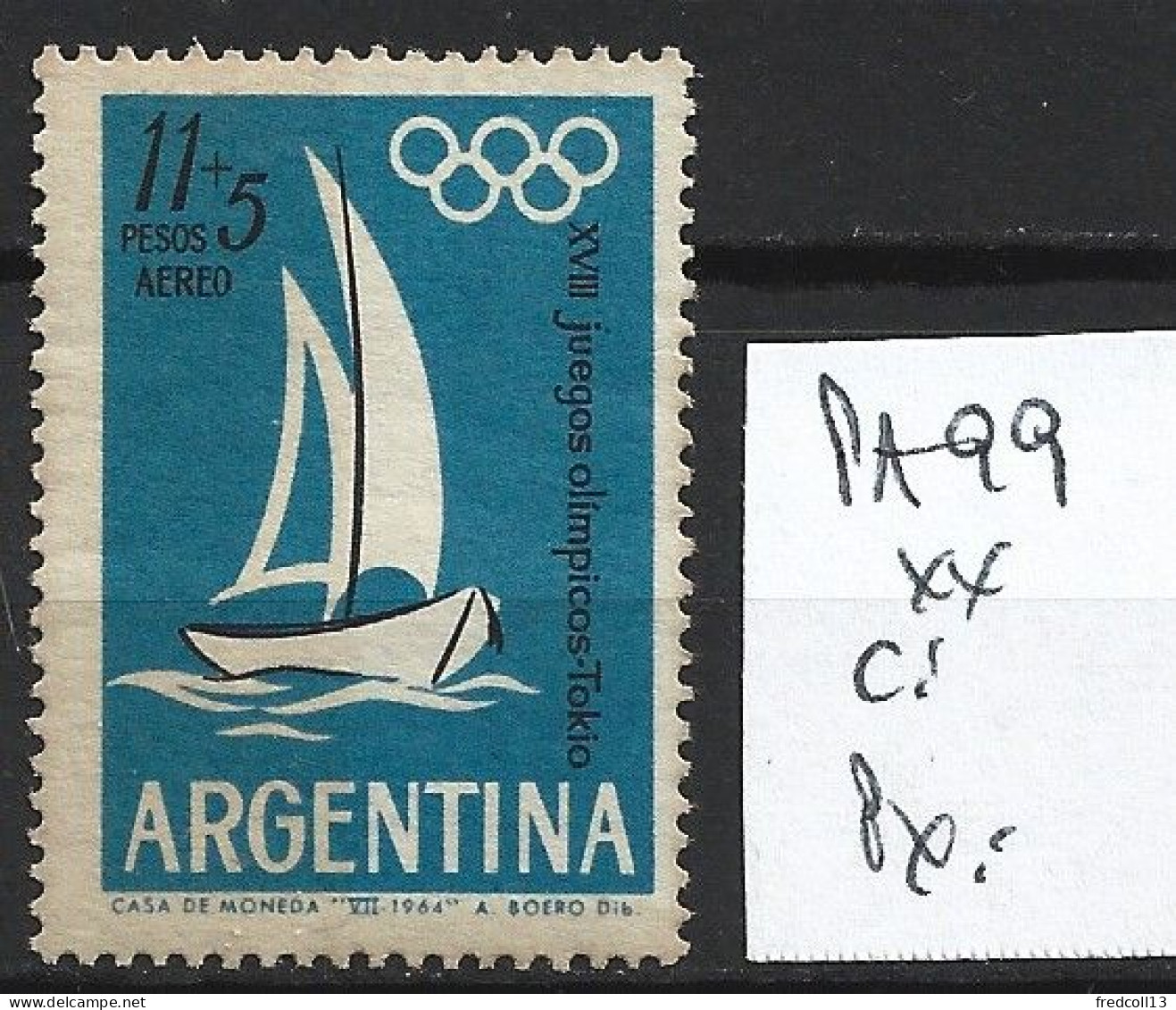 ARGENTINE PA 99 ** Côte 1 € - Poste Aérienne