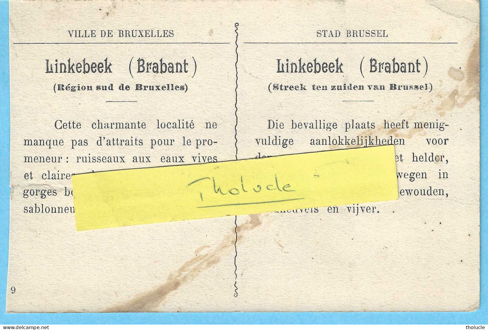 Linkebeek-(Vlaams-Brabant) L'étang-+/-1905 - Linkebeek