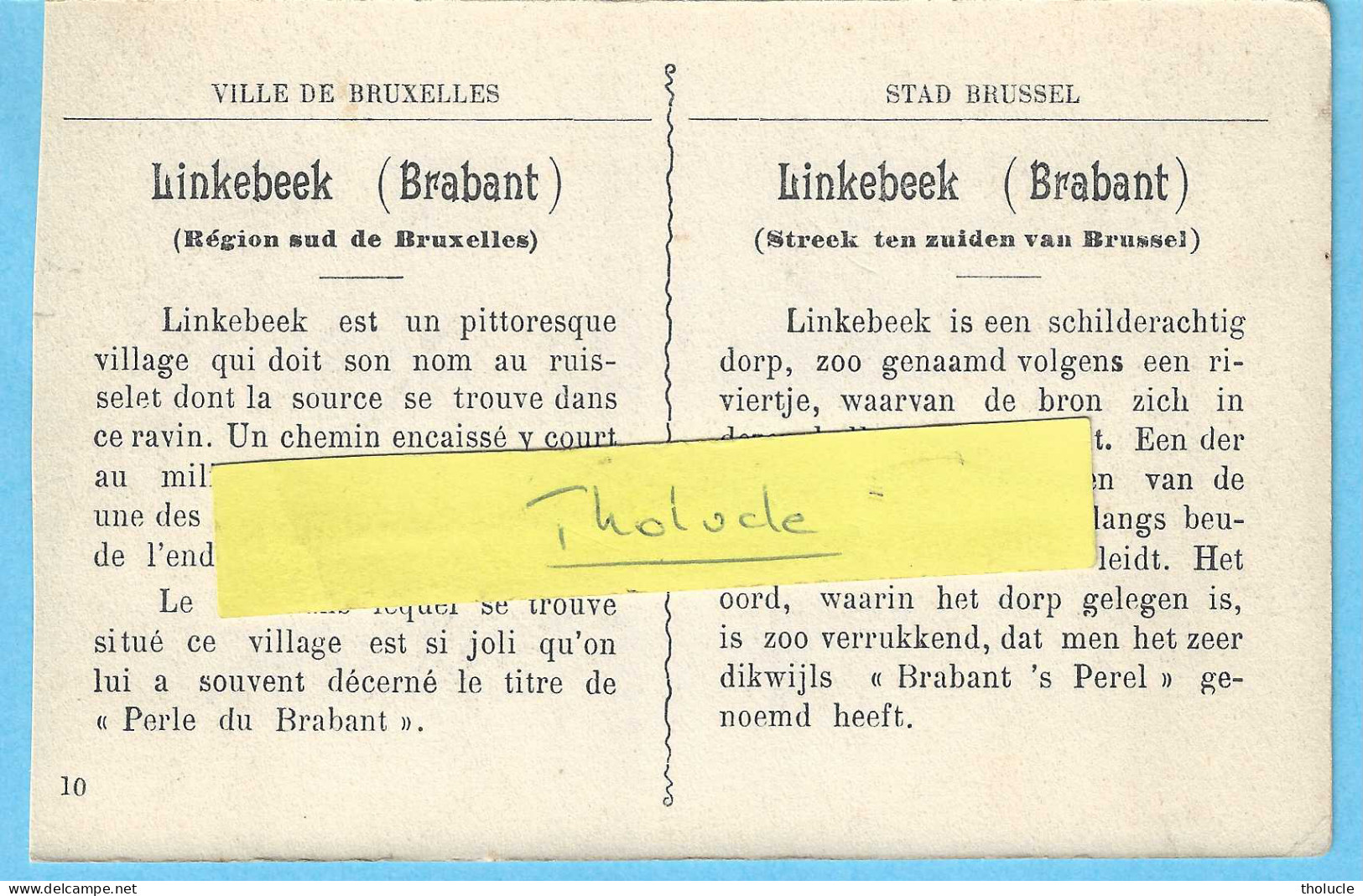 Linkebeek-(Vlaams-Brabant)" Perle Du Brabant"  Le Grand Ravin-Chemin Creux-+/-1905 - Linkebeek