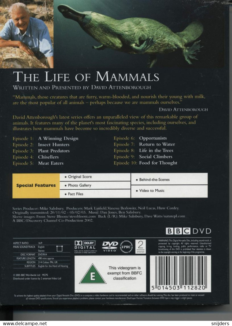 The Life Of Mammals David Attenborough - Documentaires