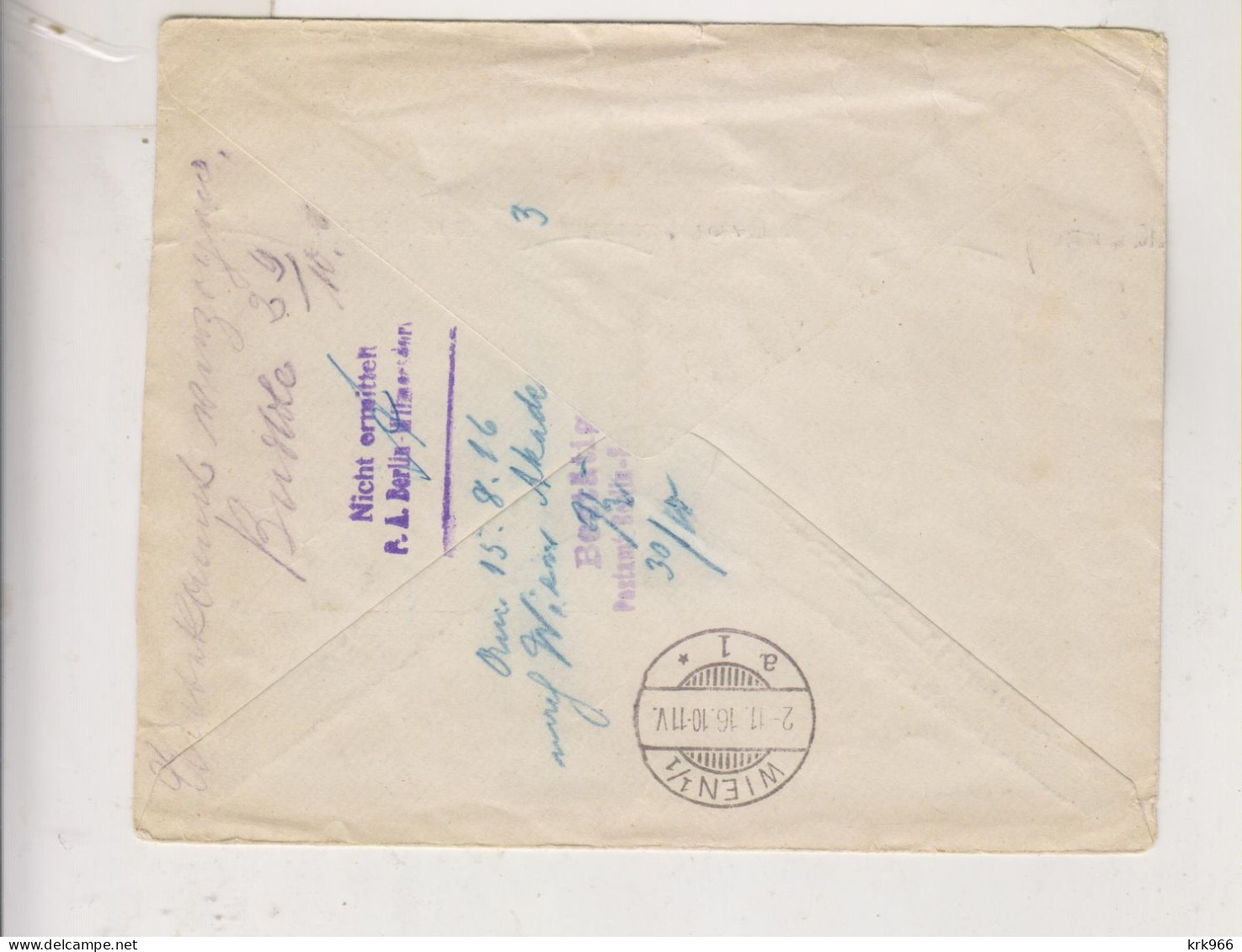 DENMARK  Copenhague 1916 WW I Red Cross Cover To Germany Resend To Wien Austria - Lettres & Documents