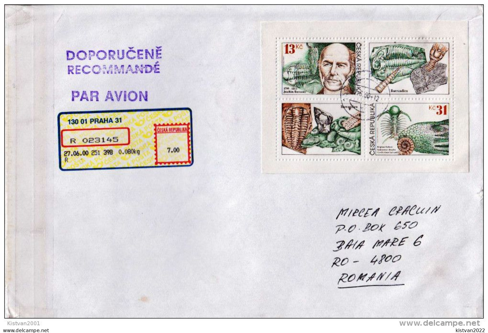 Postal History Cover: Czechia With Fossils SS - Fossilien