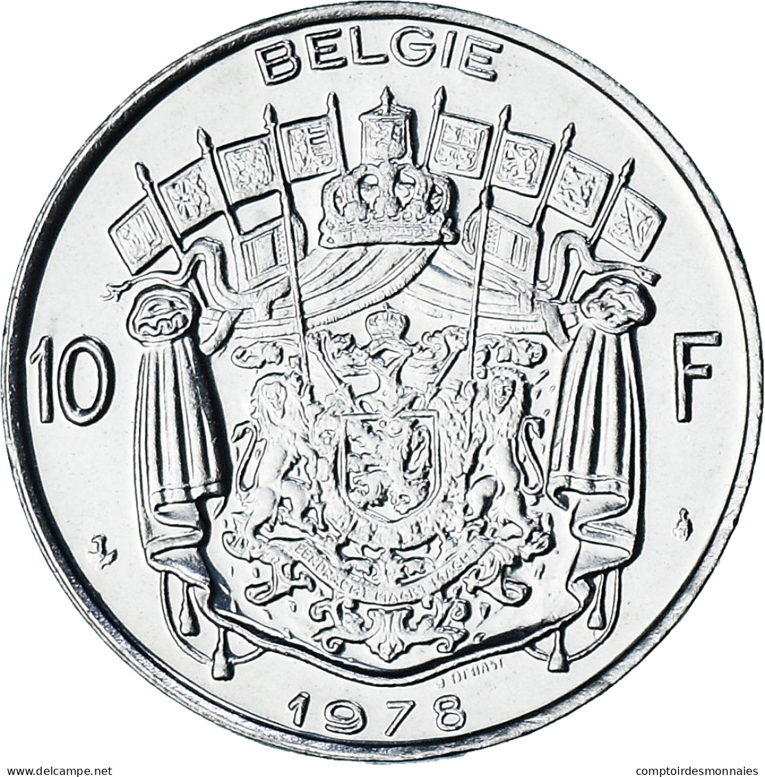 Belgique, Baudouin I, 10 Francs, 10 Frank, 1978, FDC, Nickel, KM:156.1 - 10 Francs