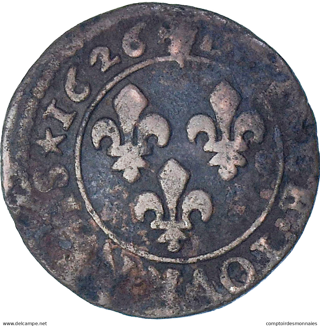 France, Louis XIII, Double Tournois, 1626, Riom, TB+, Cuivre, CGKL:426 - 1610-1643 Louis XIII The Just