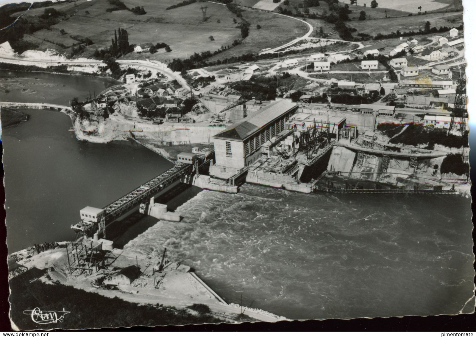 SEYSSEL VUE AERIENNE DU BARRAGE 1957 - Seyssel