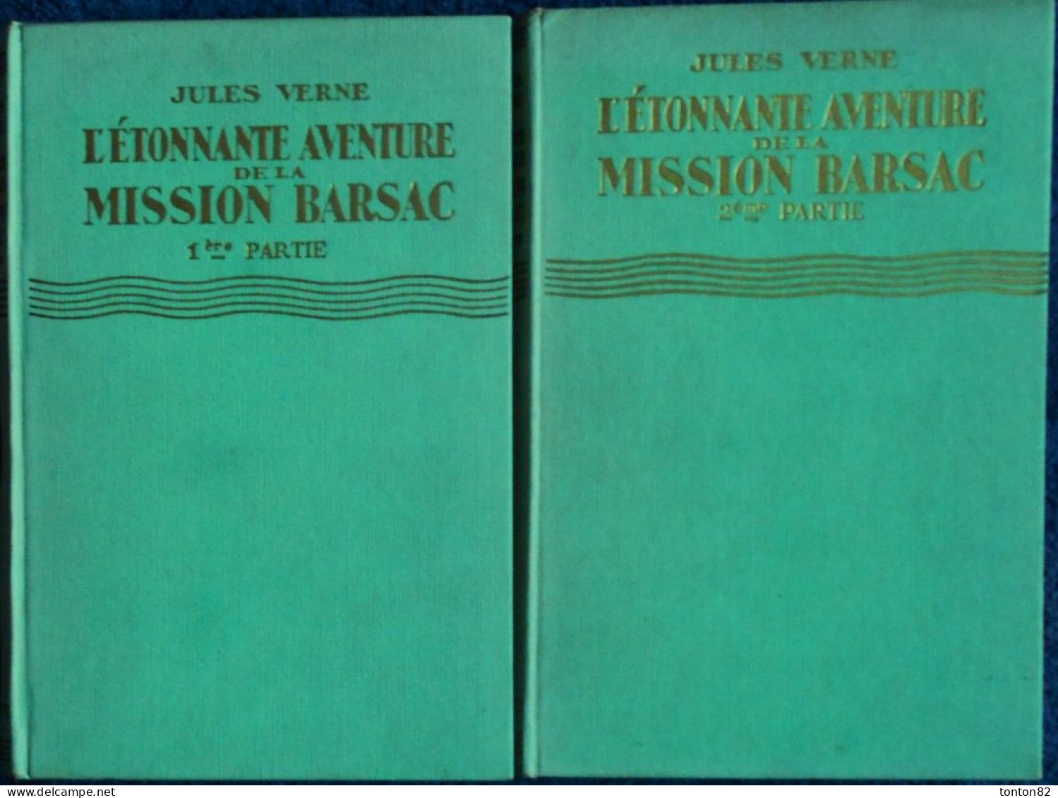 Jules Verne - L'étrange Aventure De La Mission BARSAC - ( Tomes 1 & 2 ) - HACHETTE / Bibliothèque Verte - ( 1941 ) . - Biblioteca Verde