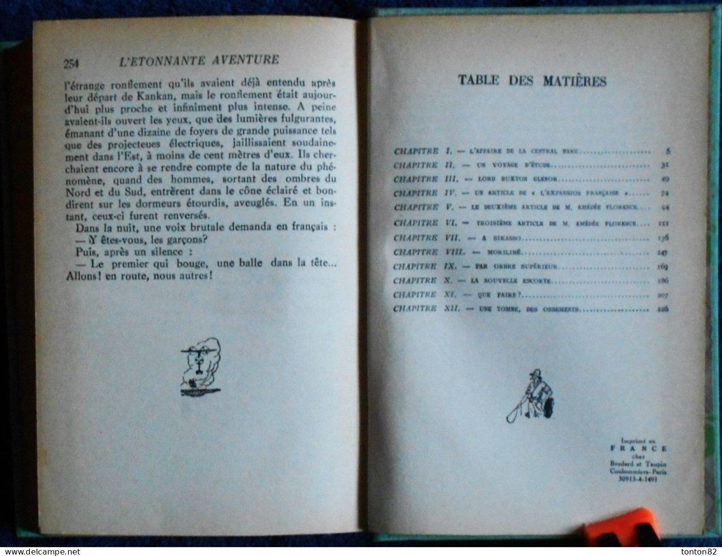 Jules Verne - L'étrange Aventure de la Mission BARSAC - ( Tomes 1 & 2 ) - HACHETTE / Bibliothèque Verte - ( 1941 ) .