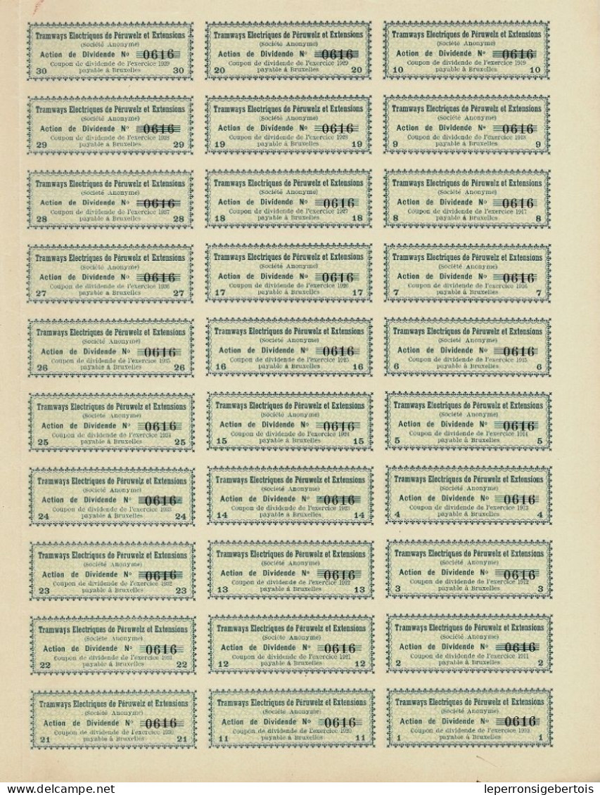 - Titre De 1910 - Tramways Electriques De Péruwelz Et Extensions - - Chemin De Fer & Tramway