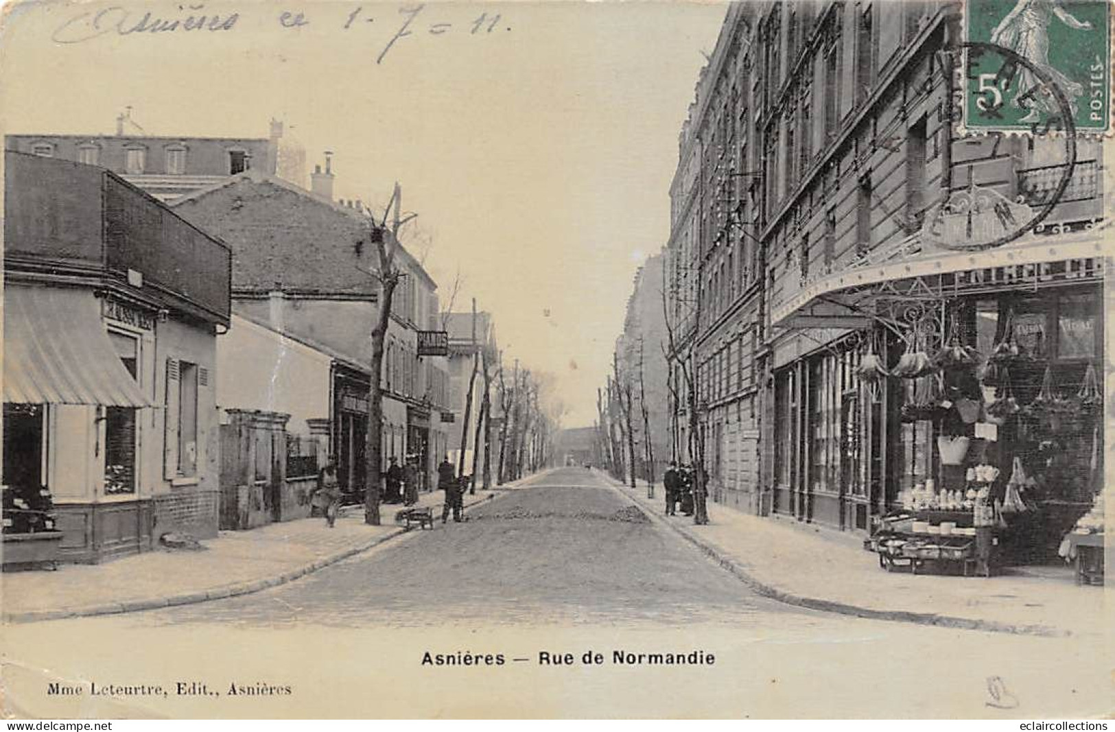 Asnières Sur Seine       92         La Rue De Normandie . Magasin  A La Ménagère     -  2  -  (voir Scan) - Asnieres Sur Seine